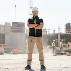 Operaio con Sparco Gilet Tech Illinois in magazzino – abbigliamento da lavoro tecnico