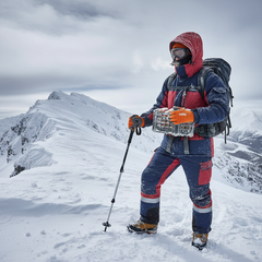 Operatore con guanti invernali Kapriol Winter per lavoro all'aperto in montagna e cantiere invernale