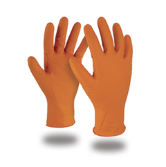 Guanti monouso nitrile arancioni KAPRIOL Super Grip confezione 100 pezzi protezione chimica