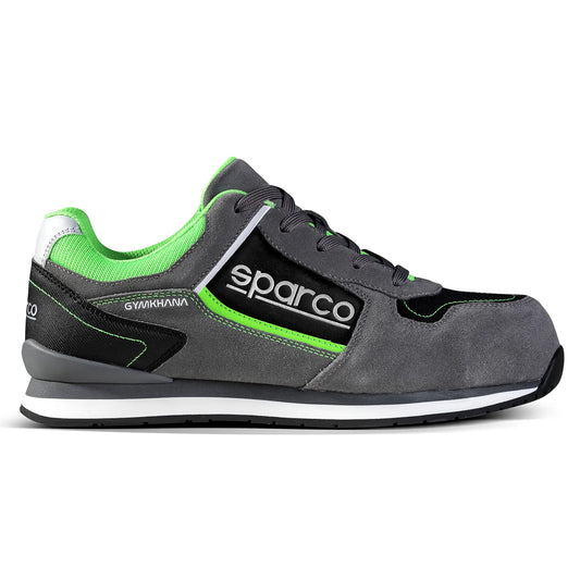 Scarpa da lavoro Sparco Gymkhana Chester S3 vista dall'alto, dettaglio tomaia in nubuck e lacci