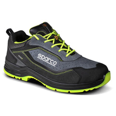Sparco Indy Texas scarpa antinfortunistica S1P nera e gialla vista laterale