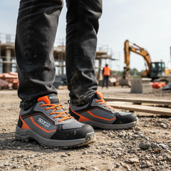Operaio con scarpe antinfortunistiche Sparco Indy Pato su cantiere edile