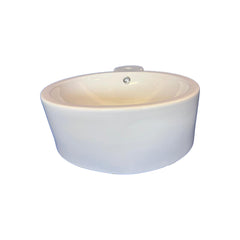 Lavandino da appoggio in ceramica bianca tonda per bagno moderno