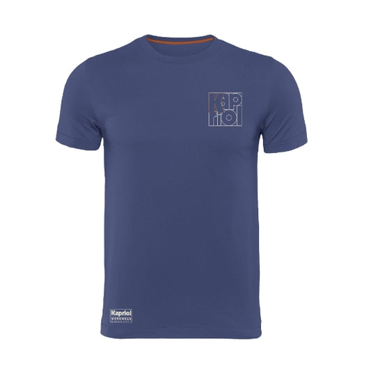 T-shirt manica corta da lavoro uomo Kapriol Enjoy blu in cotone riciclato