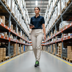 Operatore con scarpa antinfortunistica U-Power Mitch in ambiente magazzino