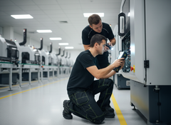 Kapriol Pantalone Slick flessibile da lavoro, dettaglio movimento accovacciato su cantiere