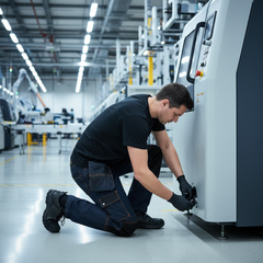 Operaio con pantalone Kapriol Teneré Pro in magazzino industriale