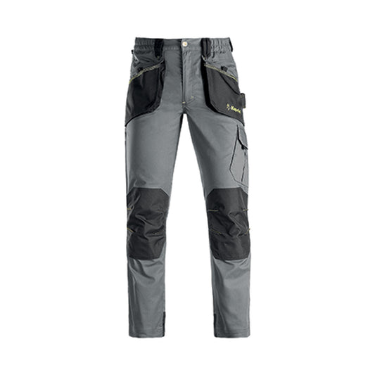 Kapriol Pantalone Slick da lavoro multitasche in tessuto tecnico grigio, vista frontale