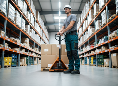 Pantalone da lavoro Kapriol Dynamic indossato in ambiente magazzino e logistica