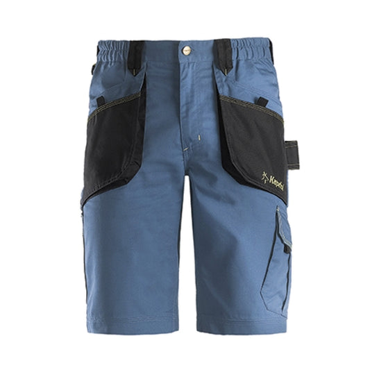 Pantaloncino da lavoro Kapriol Slick blu con tasche cargo laterali su sfondo bianco