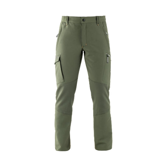 Kapriol Pantalone Earth da lavoro uomo verde militare, tessuto riciclato idrorepellente