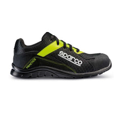 carpa antinfortunistica Sparco Practice JOS nera e giallo fluo, vista laterale