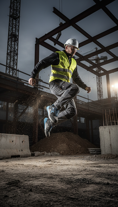 Operaio con scarpe antinfortunistiche U-Power ARYA S1PS durante lavoro in ambiente industriale
