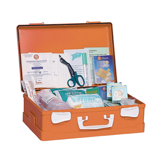 Kapriol Valigetta Pronto Soccorso All1 aperta con kit medicale completo per aziende e cantieri