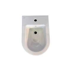 Bidet sospeso in ceramica bianca vista frontale — outlet sanitari bagno