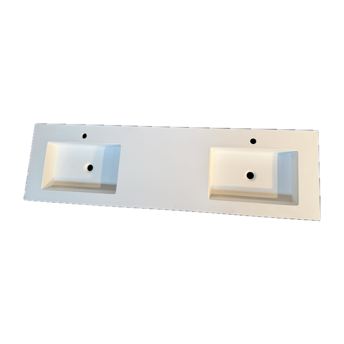 Top doppia vasca in tecnico bianco opaco 180x50 cm per bagno