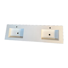 Top doppia vasca in tecnico bianco opaco 180x50 cm per bagno